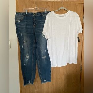 NWT plus size jean and T-shirt. Sz 18, sz 3 tee